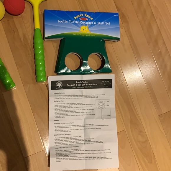 🔥4for$20🔥 Tootle Turtle Racquet & Ball Set - Melissa & Doug - Picture 7 of 16